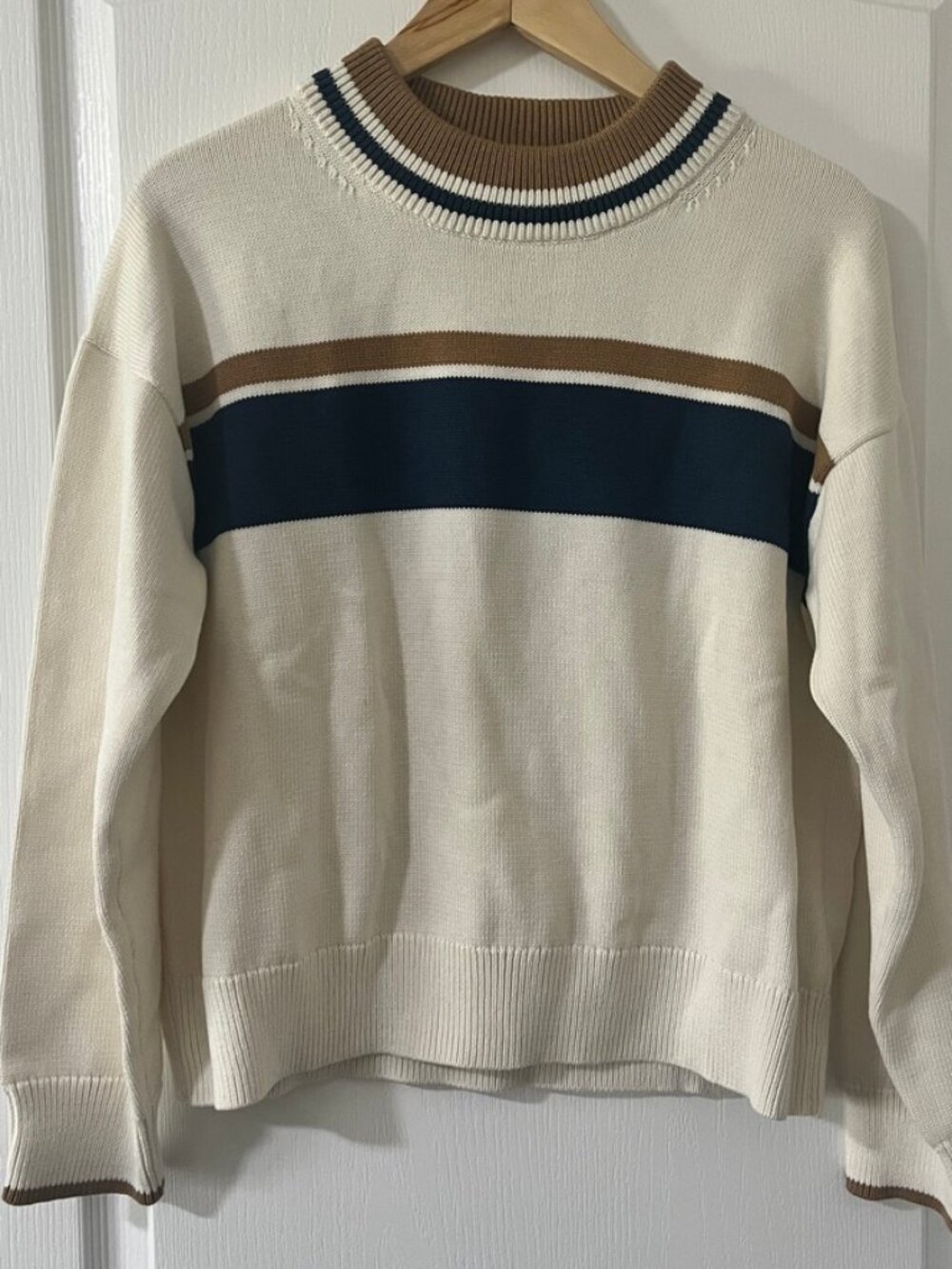 NWOT! Calvin Klein Womens Stripe Cotton Sweater Sz Small